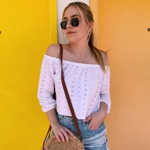 Brandy Melville White Off the Shoulder